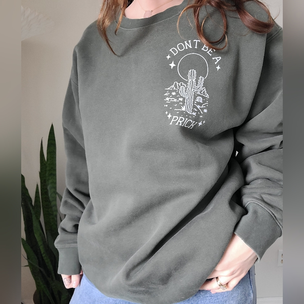 Upcycled Green Graphic Sweatshirt